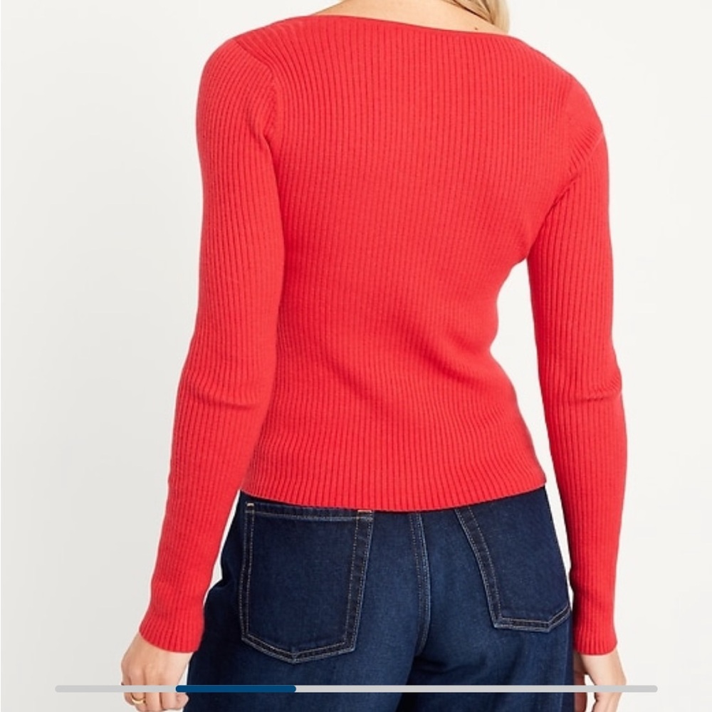 Fitted Rib Knit Sweater - Picture 2 of 4